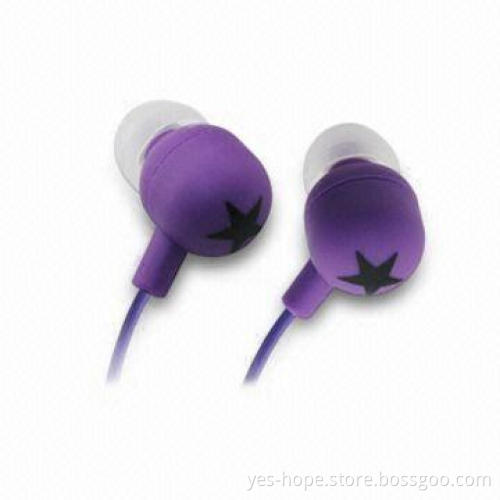 Purple Wired Earphones with 20Hz to 20kHz Frequency Range and Digital Stereo Sound